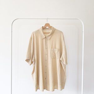vintage yellow/beige button-down shirt